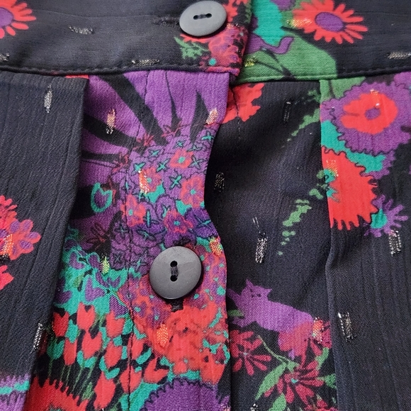 ModCloth Meow Bouquet Pleated Swing Skirt - Picture 5 of 13